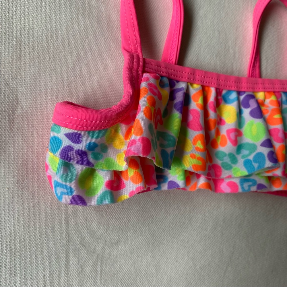 Swimsuit 6 9 Months 2 piece bikini Bathing Suit Bikini Pink EUC Ruffle skirt - Picture 3 of 13